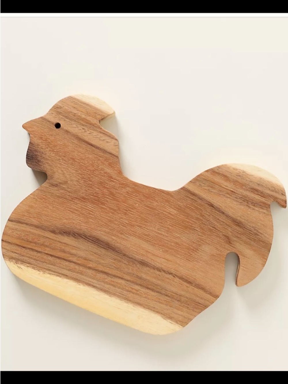 Anthropologie Wooden rooster Shaped Cutting Board in Natural Wood Tones